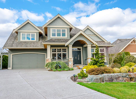 Custom light gray home exterior