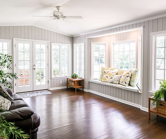 Home Addition with many windows